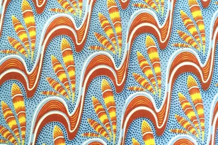 afrikanischer Druck tropischer Feder Baumwollstoff Galerie 2