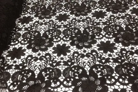 black lily guipure lace fabric gallery 2