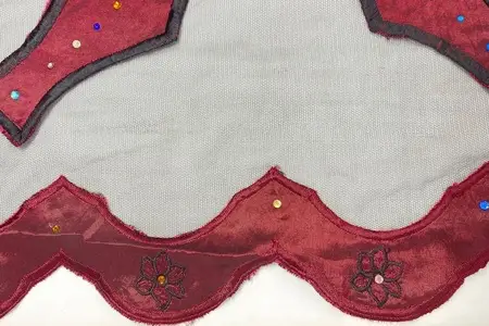 burgundy royal embroidered carnation mesh gallery 2
