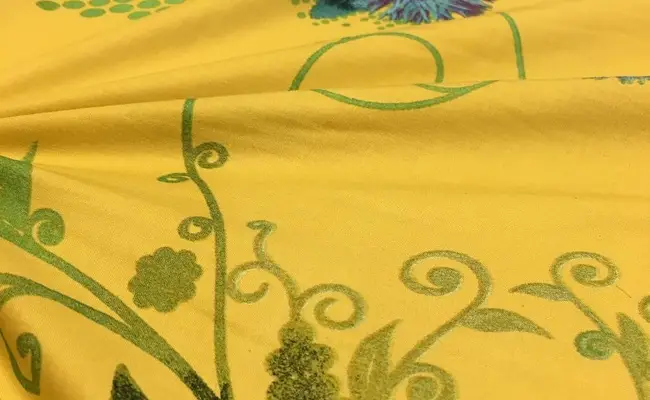 celynn yellow cotton printed fabric banner 2