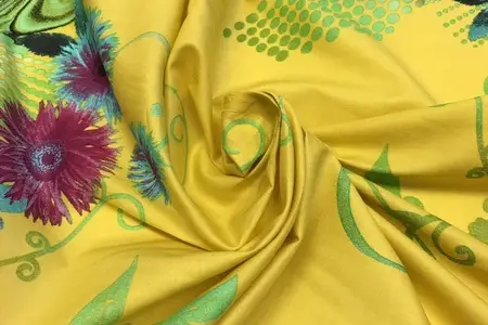 celynn yellow cotton printed fabric gallery 2
