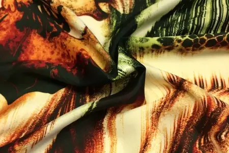 claritza red printed charmeuse fabric gallery 5