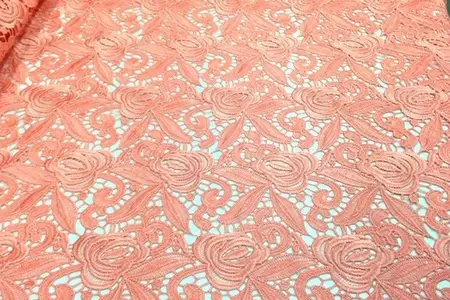 corail pêche rose guipure dentelle galerie 1