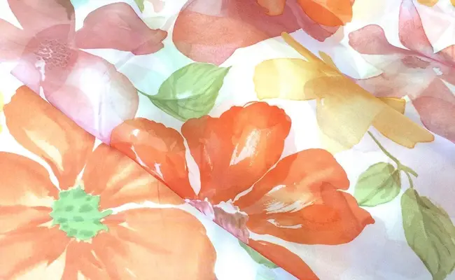 elegante tejido voile estampado floral banner 1