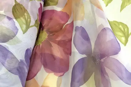 tyylikäs kukka painettu voile kangas galleria 5