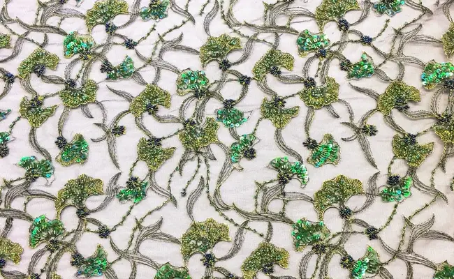 elegant hunter green beaded lace banner 1