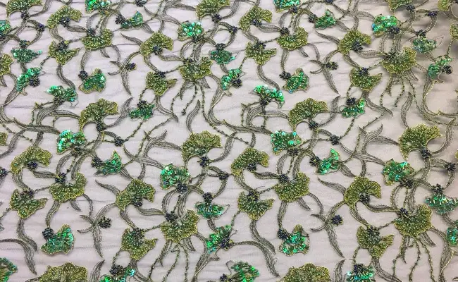 elegant hunter green beaded lace banner 3
