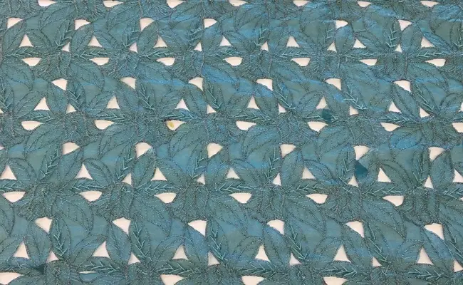 elegant teal beaded lace fabric banner 1