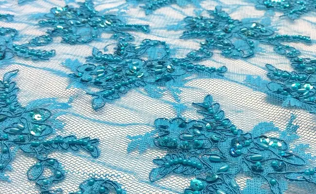 elegant turquoise queen beaded lace banner 1