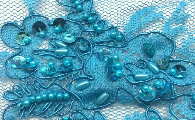 elegant turquoise queen beaded lace banner 3