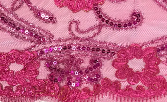fuchsia sparkle sequins mesh fabric banner 1