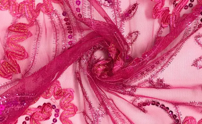 fuchsia sparkle sequins mesh fabric banner 2