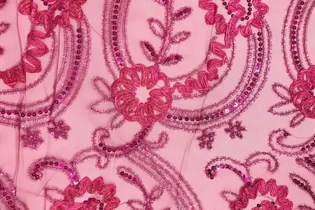fuchsia sparkle sequins mesh fabric gallery 1