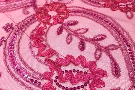 fuchsia sparkle sequins mesh fabric gallery 4