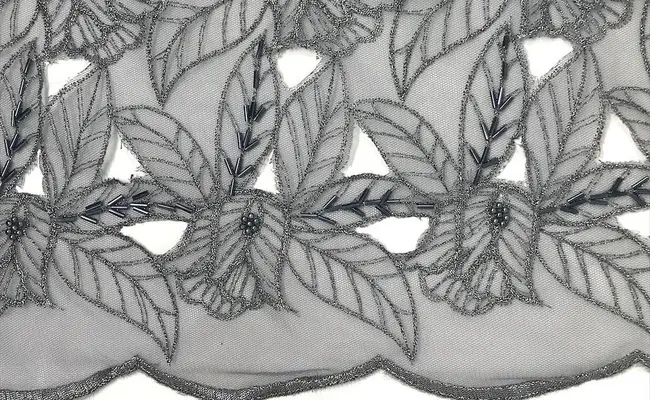 grey beaded lace on mesh banner 2 grey beaded lace on mesh banner 2
