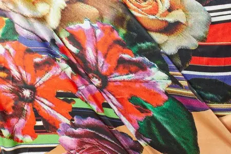 jennifer gold stripe charmeuse fabric gallery 4