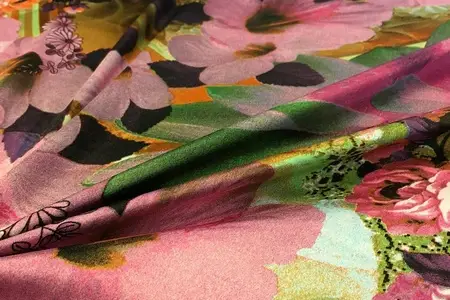 jennifer green stripe charmeuse fabric gallery 1