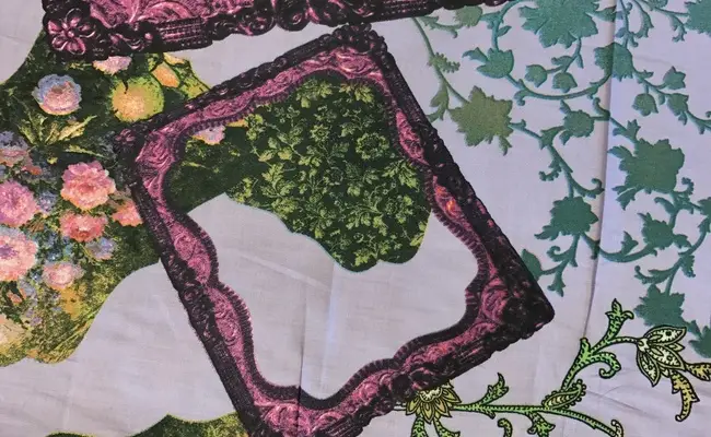 kristen purple cotton print fabric banner 1