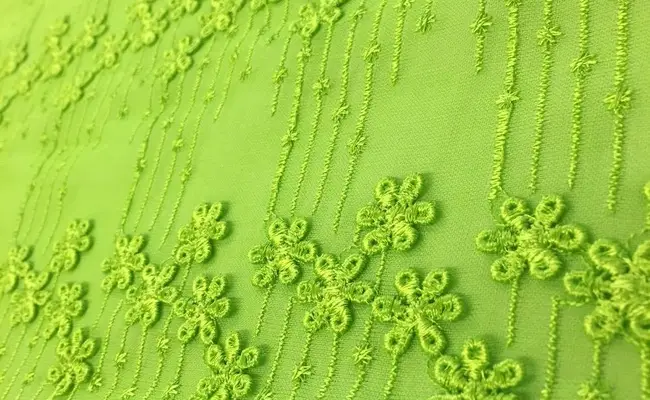 lime green kelly floral voile fabric banner 1