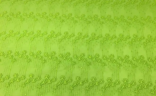 lime green kelly floral voile fabric banner 2