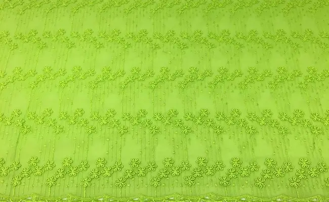 lime green kelly floral voile fabric banner 3
