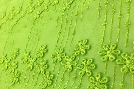 lime green kelly floral voile fabric gallery 1