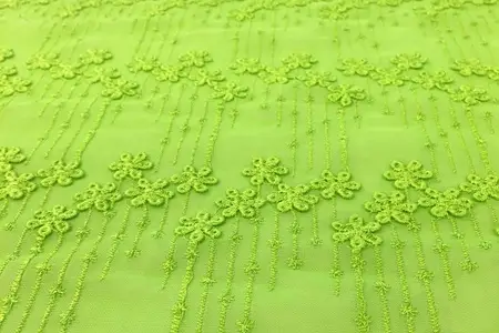 lime green kelly floral voile fabric gallery 2