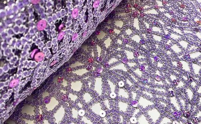 Tissu luxueux en dentelle à paillettes cordée, bannière 3 Tissu luxueux en dentelle à paillettes cordée, bannière 3