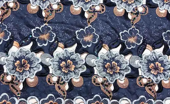 midnight blue floral embroidered lace banner 1