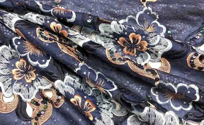 midnight blue floral embroidered lace banner 3