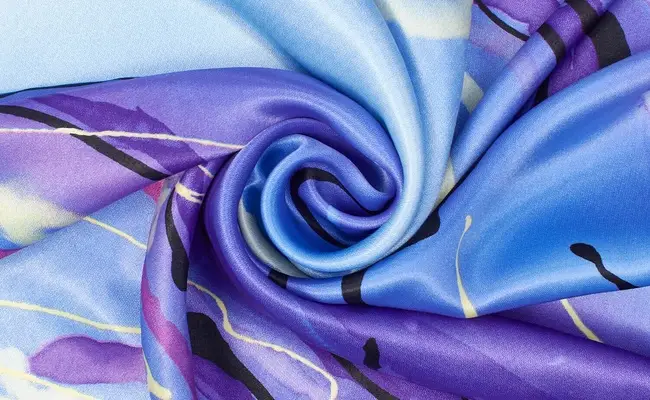 monica blue charmeuse printed fabric banner 1