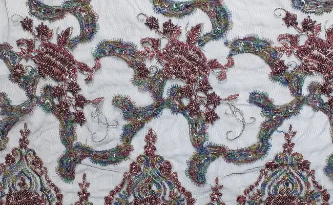 native brown beaded bridal lace banner 1