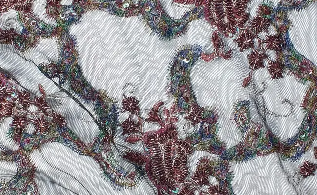 native brown beaded bridal lace banner 2