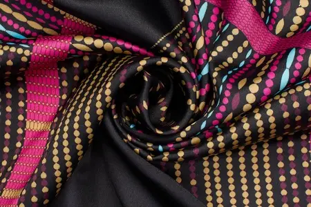 nicole black printed charmeuse fabric gallery 1