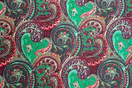 Зеленая широкая ткань "Пейсли" Галерея 6