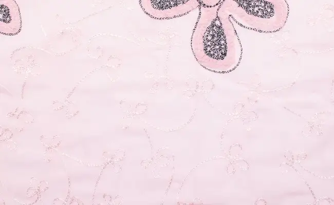 pink floral embroidered georgette fabric banner 3