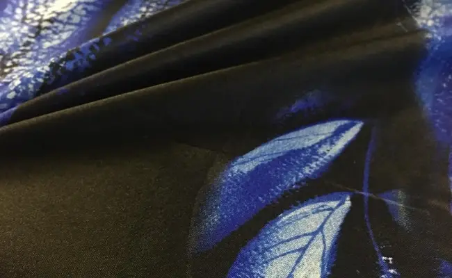 rebecca blue printed charmeuse fabric banner 1