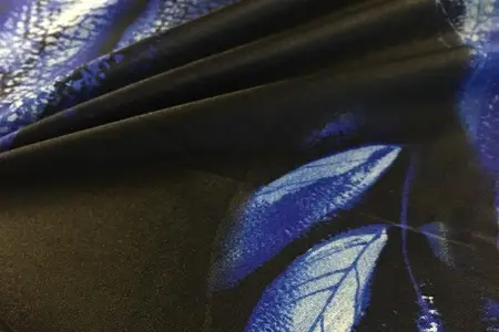 rebecca blue printed charmeuse fabric gallery 6