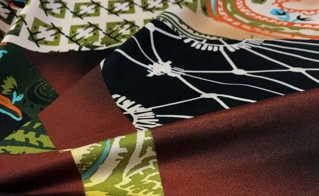 shayla brown printed charmeuse fabric banner 2