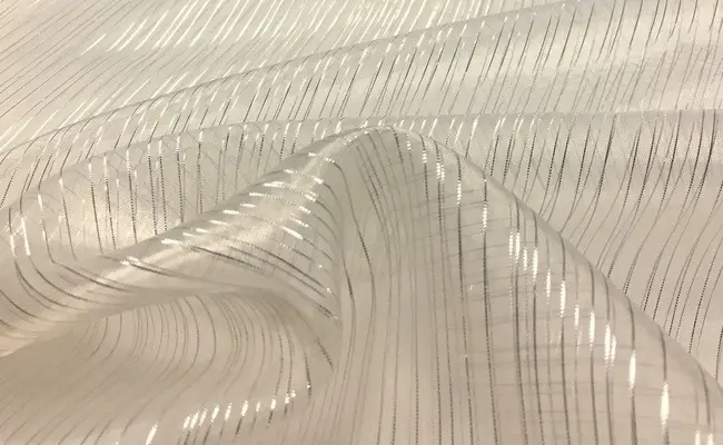 banderola de tela organza cristal a rayas 1