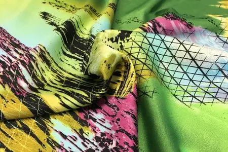 tiffany yellow charmeuse printed fabric gallery 1