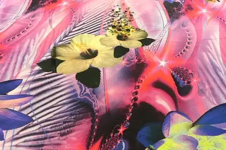 vanessa pink charmeuse printed fabric gallery 2