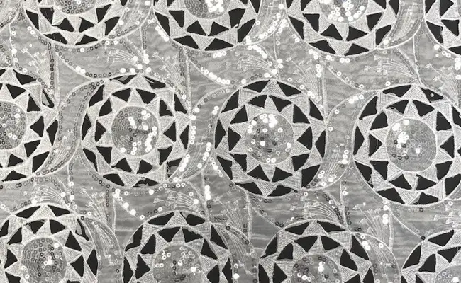 organza blanca bordada lentejuelas encaje banderola 1
