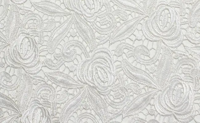 banderola de encaje de guipur rosa blanca 1